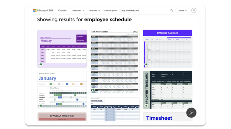 showing results for employee schedule- tile